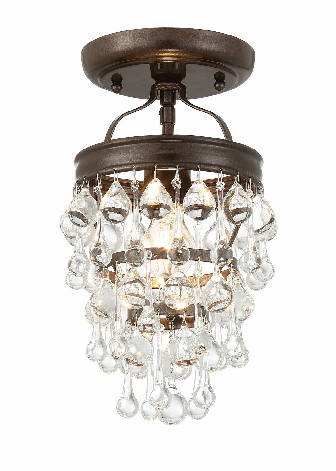 Calypso One Light Semi Flush Mount in Vibrant Bronze - available from The Lighting Shoppe, trusted by Canadian homeowners