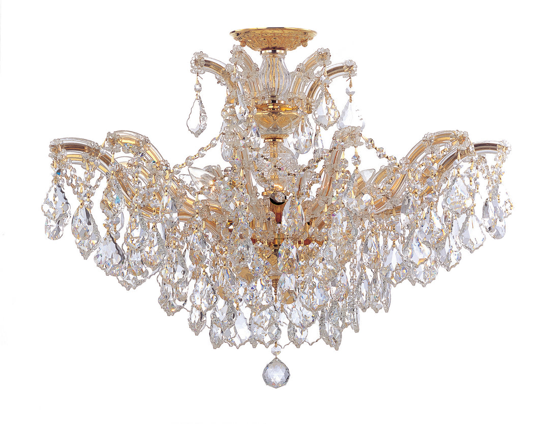 Maria Theresa Six Light Semi Flush Mount in Gold - available from The Lighting Shoppe, trusted by Canadian homeowners