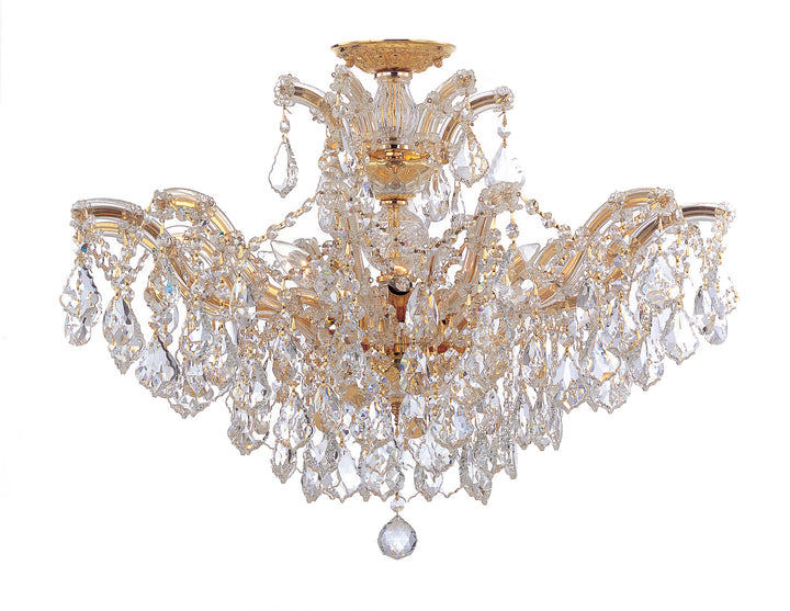 Maria Theresa Six Light Semi Flush Mount in Gold - available from The Lighting Shoppe, trusted by Canadian homeowners