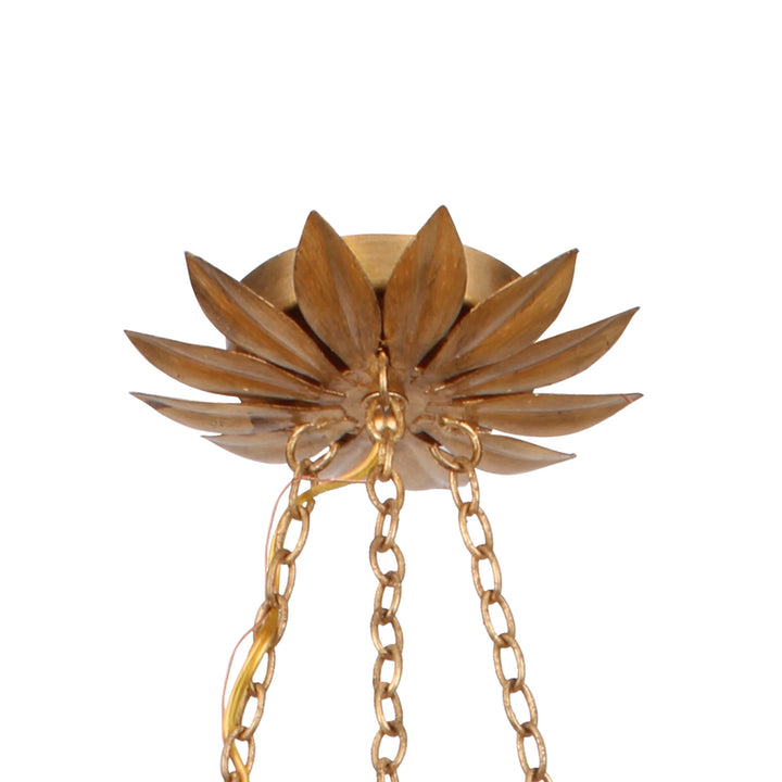 Crystorama - 517-GA_CEILING - Six Light Semi Flush Mount - Broche - Antique Gold