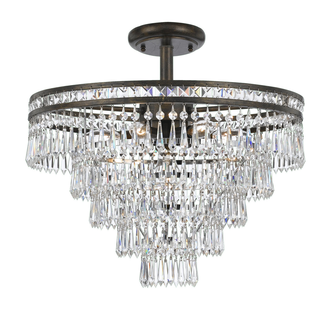 Mercer Seven Light Semi Flush Mount in English Bronze - available from The Lighting Shoppe, trusted by Canadian homeowners