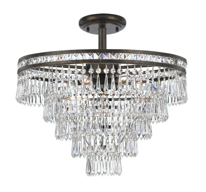 Mercer Seven Light Semi Flush Mount in English Bronze - available from The Lighting Shoppe, trusted by Canadian homeowners