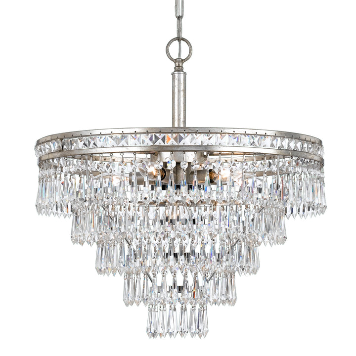 Mercer Seven Light Chandelier in Olde Silver - available from The Lighting Shoppe, trusted by Canadian homeowners