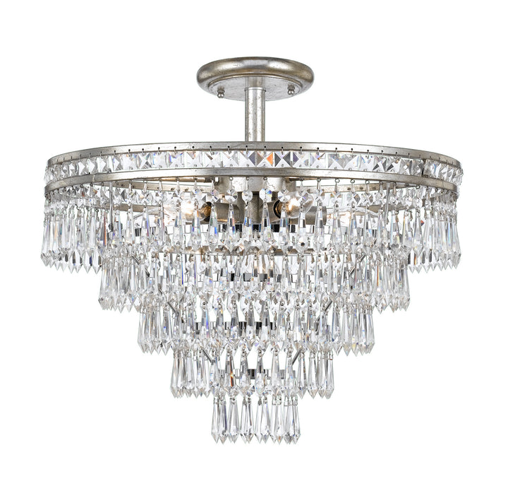 Mercer Seven Light Semi Flush Mount in Olde Silver - available from The Lighting Shoppe, trusted by Canadian homeowners
