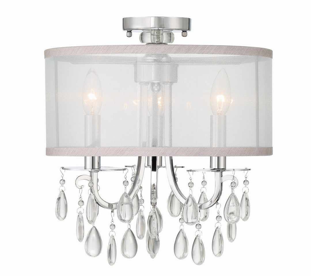 Hampton Three Light Semi Flush Mount in Polished Chrome - available from The Lighting Shoppe, trusted by Canadian homeowners