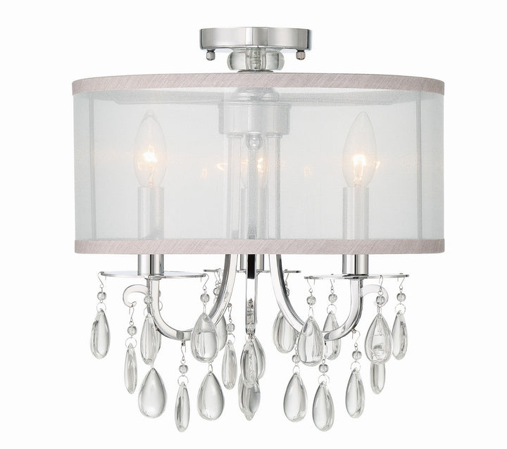 Hampton Three Light Semi Flush Mount in Polished Chrome - available from The Lighting Shoppe, trusted by Canadian homeowners