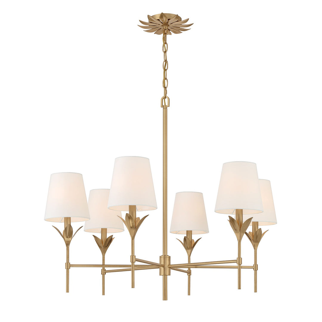 Broche Six Light Chandelier in Antique Gold - available from The Lighting Shoppe, trusted by Canadian homeowners