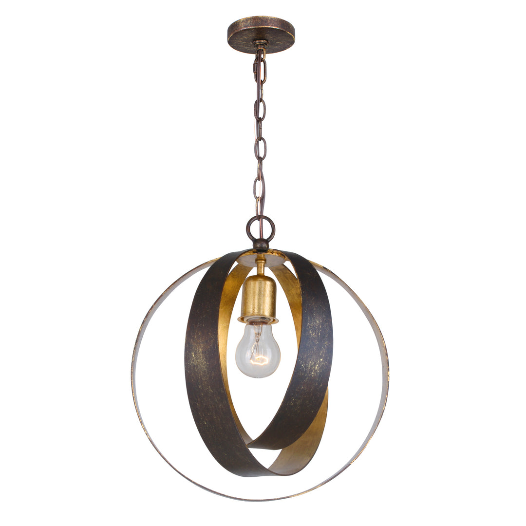 Crystorama - 580-EB-GA - One Light Mini Chandelier - Luna - English Bronze + Antique Gold