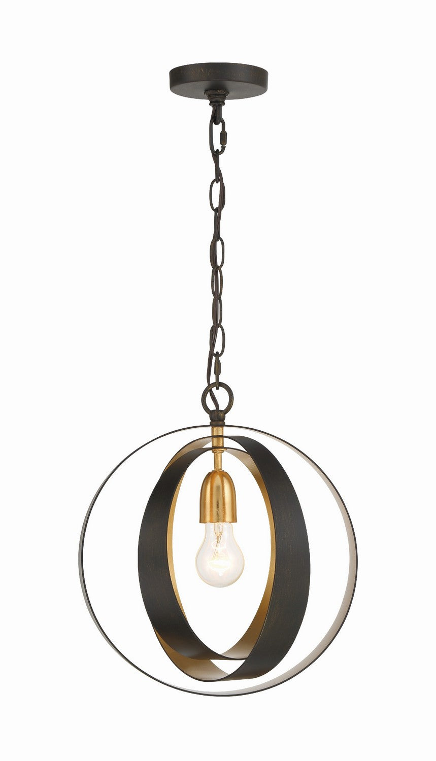 Crystorama - 580-EB-GA - One Light Mini Chandelier - Luna - English Bronze + Antique Gold