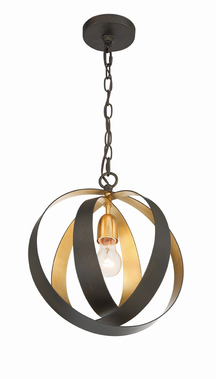 Crystorama - 580-EB-GA - One Light Mini Chandelier - Luna - English Bronze + Antique Gold