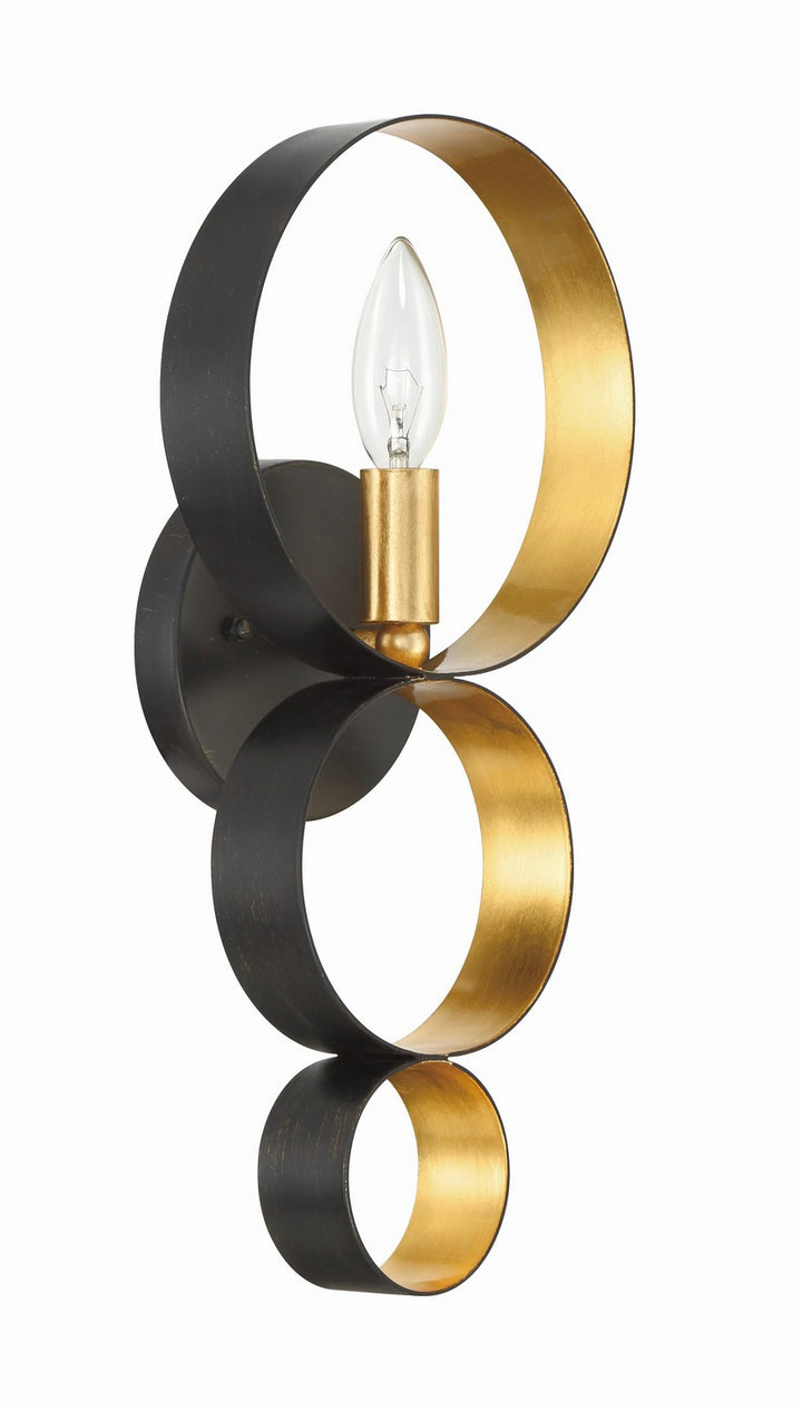 Crystorama - 581-EB-GA - One Light Wall Sconce - Luna - English Bronze + Antique Gold