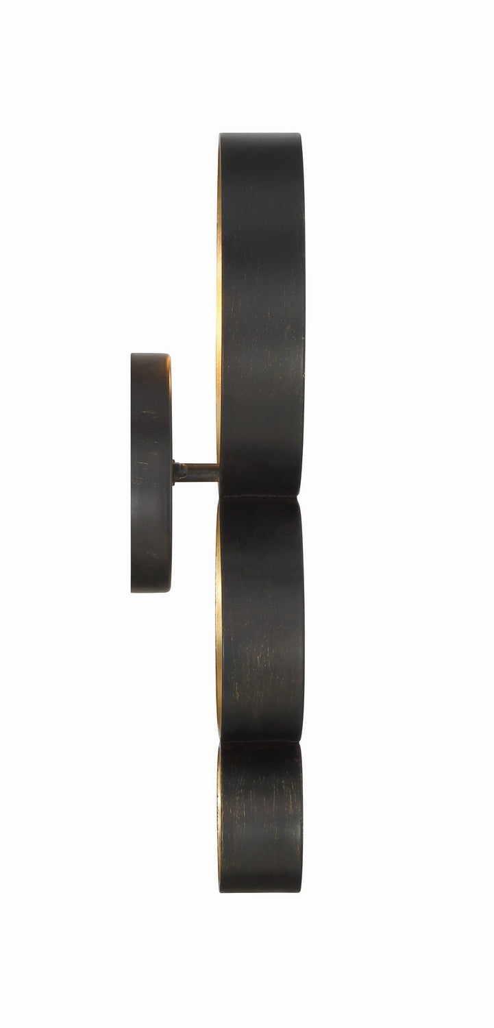 Crystorama - 581-EB-GA - One Light Wall Sconce - Luna - English Bronze + Antique Gold