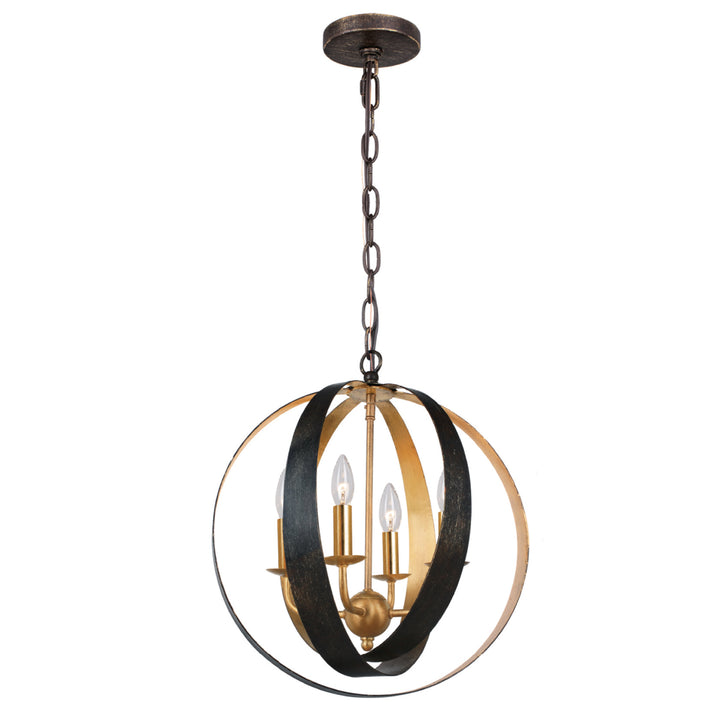 Crystorama - 584-EB-GA - Four Light Mini Chandelier - Luna - English Bronze + Antique Gold