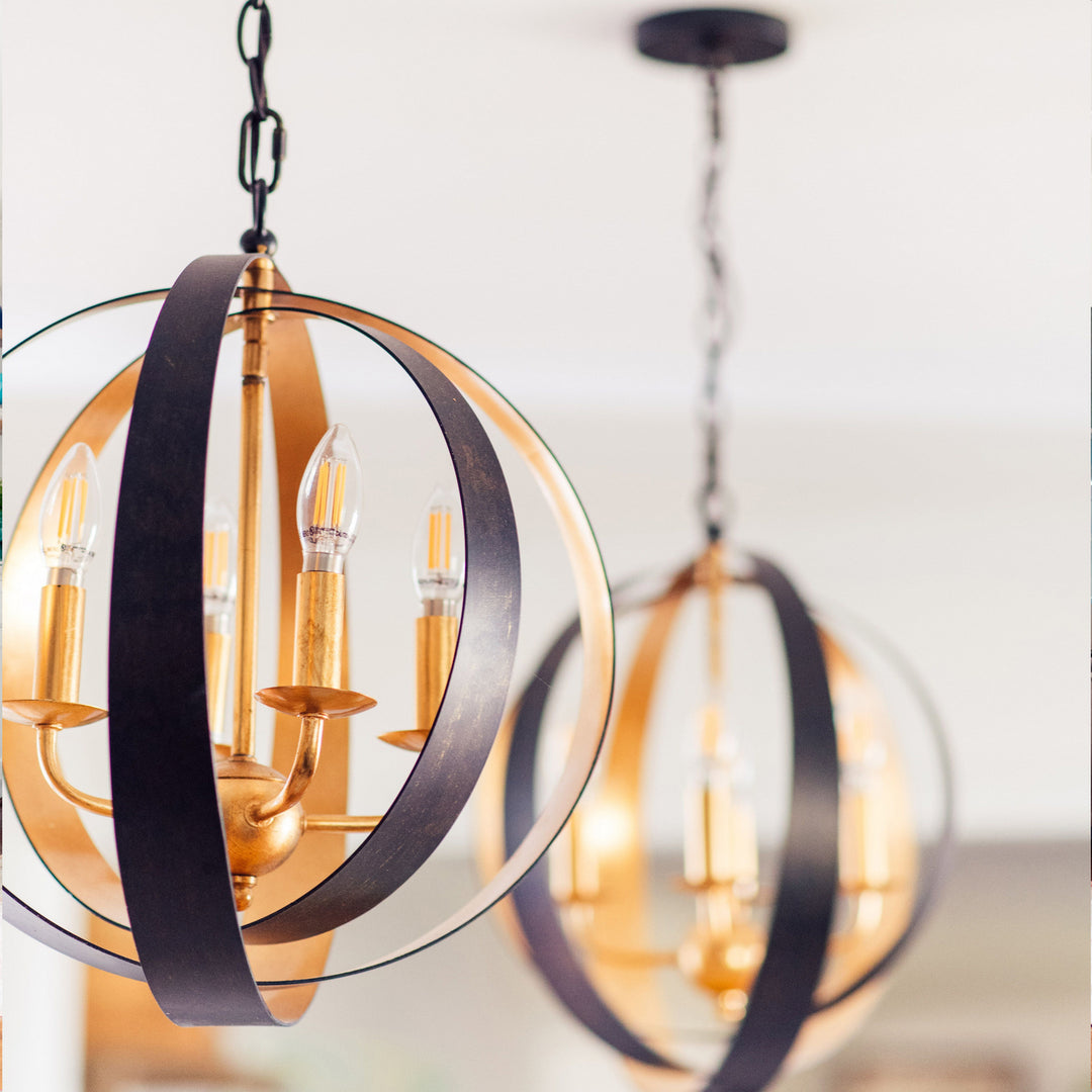 Crystorama - 584-EB-GA - Four Light Mini Chandelier - Luna - English Bronze + Antique Gold