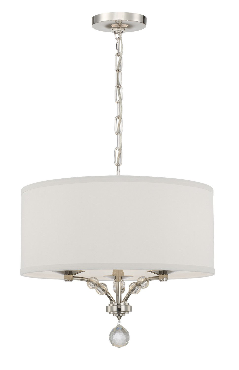Mirage Three Light Mini Chandelier in Polished Nickel - available from The Lighting Shoppe, trusted by Canadian homeowners