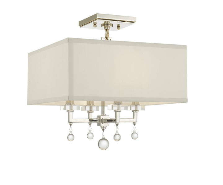 Paxton Four Light Semi Flush Mount in Polished Nickel - available from The Lighting Shoppe, trusted by Canadian homeowners
