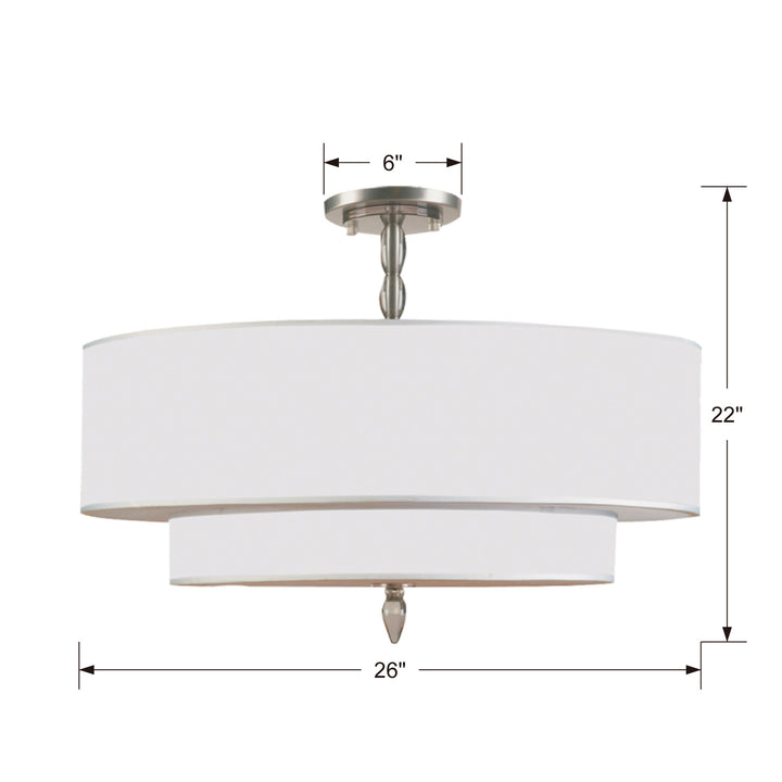 Crystorama - 9507-SN_CEILING - Five Light Semi Flush Mount - Luxo - Satin Nickel