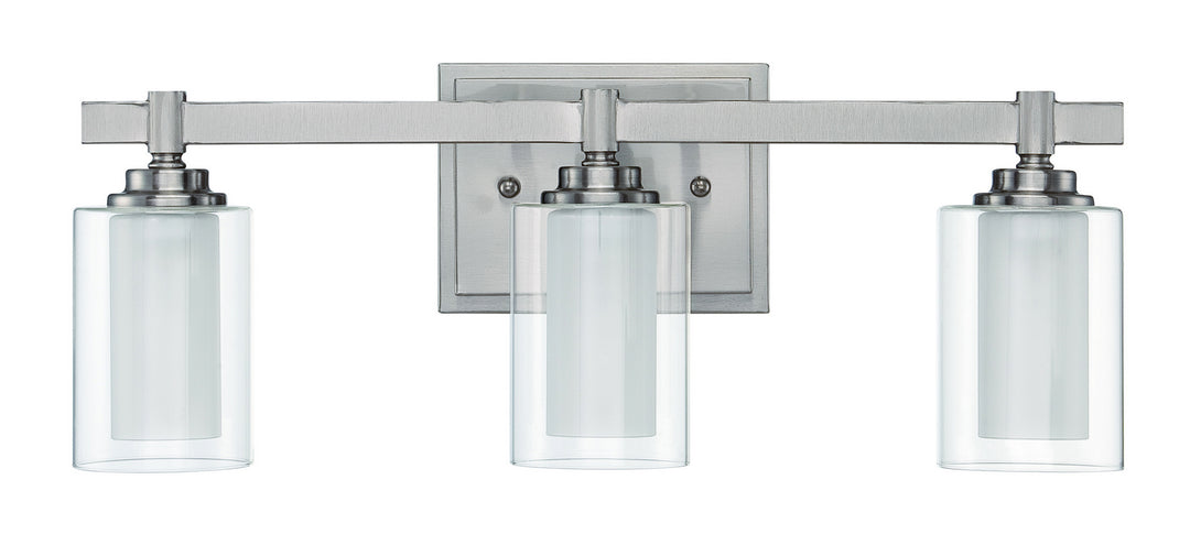 Celeste Three Light Vanity in Brushed Polished Nickel - available from The Lighting Shoppe, trusted by Canadian homeowners