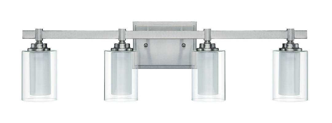 Celeste Four Light Vanity in Brushed Polished Nickel - available from The Lighting Shoppe, trusted by Canadian homeowners
