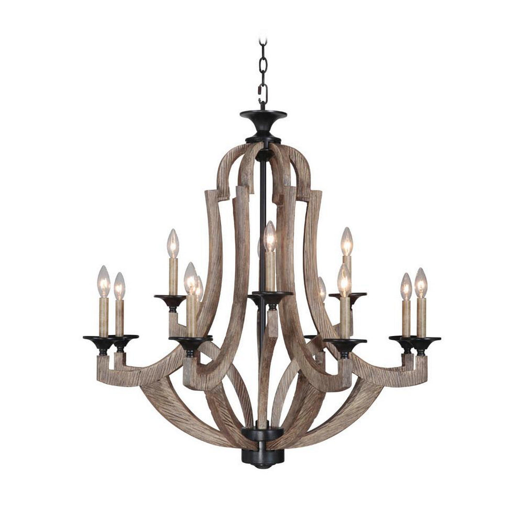 Winton 12 Light Chandelier in Weathered Pine - available from The Lighting Shoppe, trusted by Canadian homeowners