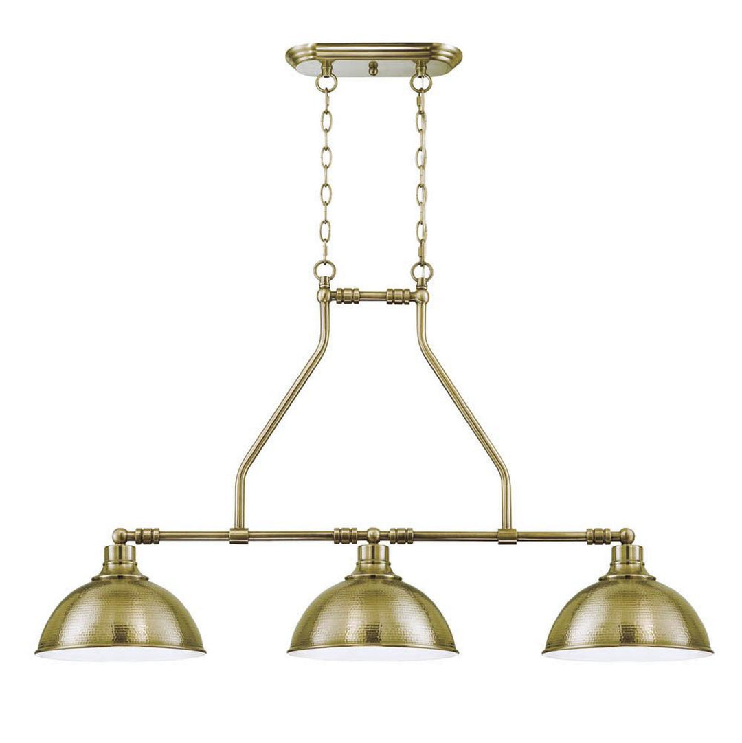 Timarron Three Light Island Chandelier in Legacy Brass - available from The Lighting Shoppe, trusted by Canadian homeowners