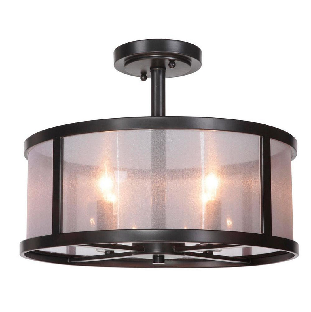 Danbury Four Light Semi Flush Mount in Matte Black - available from The Lighting Shoppe, trusted by Canadian homeowners