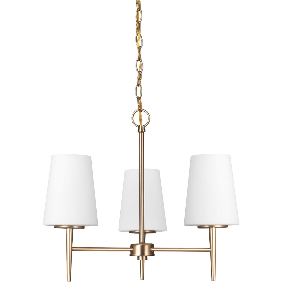 Generation Lighting Canada - 3140403-848 - Three Light Chandelier - Driscoll - Satin Brass