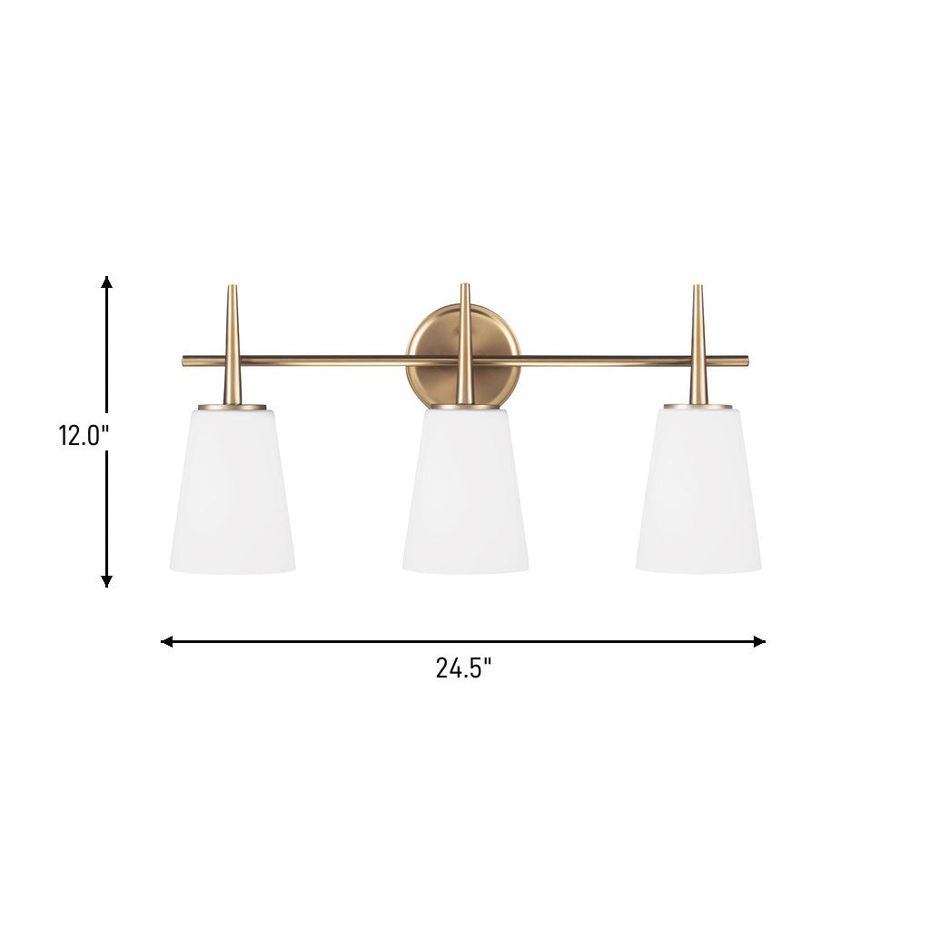 Generation Lighting Canada - 4440403-848 - Three Light Wall / Bath - Driscoll - Satin Brass