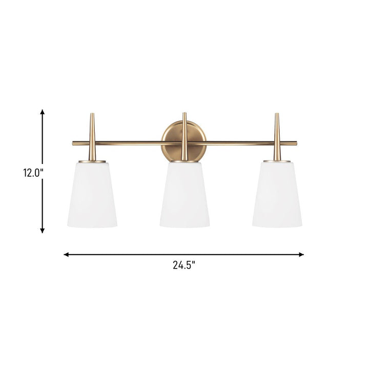 Generation Lighting Canada - 4440403-848 - Three Light Wall / Bath - Driscoll - Satin Brass