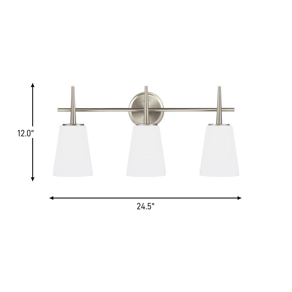 Generation Lighting Canada - 4440403-962 - Three Light Wall / Bath - Driscoll - Brushed Nickel