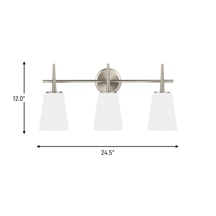 Generation Lighting Canada - 4440403-962 - Three Light Wall / Bath - Driscoll - Brushed Nickel