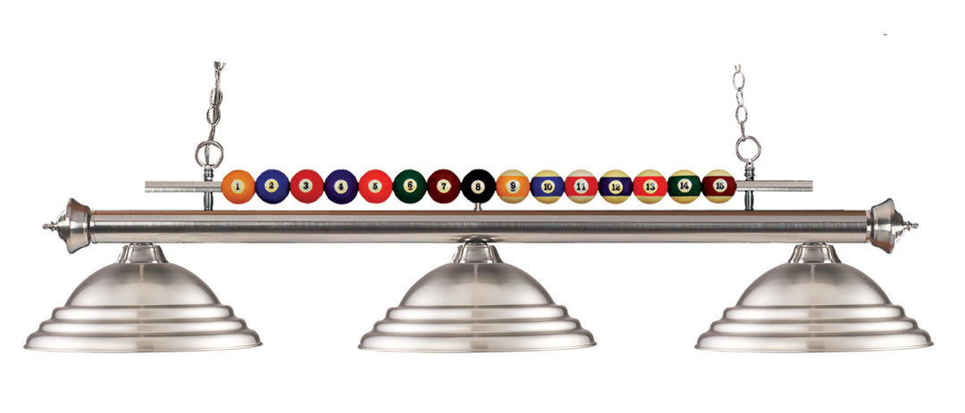 Shark Three Light Billiard in Brushed Nickel - available from The Lighting Shoppe, trusted by Canadian homeowners