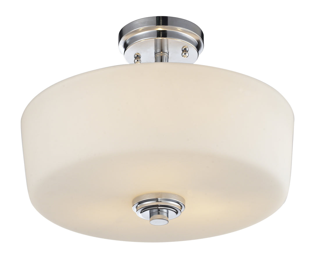 Lamina Three Light Semi Flush Mount in Chrome - available from The Lighting Shoppe, trusted by Canadian homeowners
