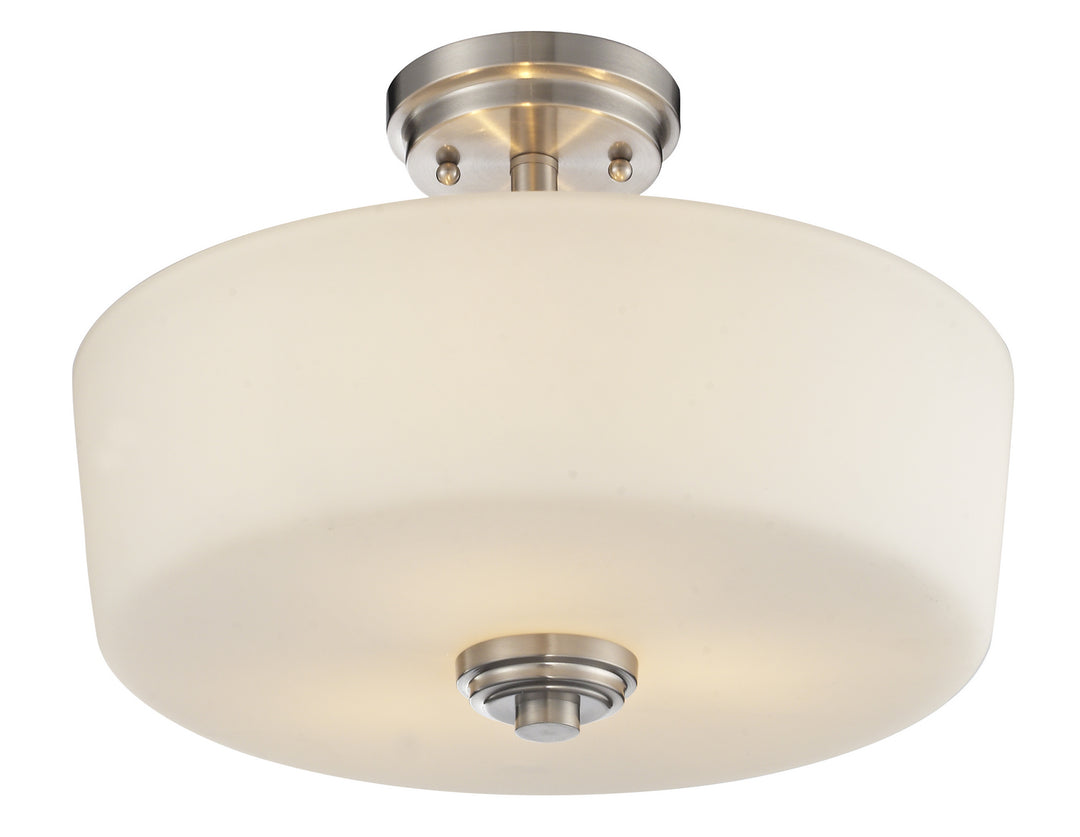 Lamina Three Light Semi Flush Mount in Brushed Nickel - available from The Lighting Shoppe, trusted by Canadian homeowners