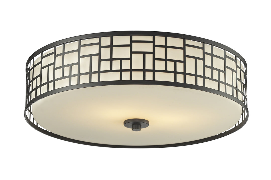 Elea Three Light Flush Mount in Bronze - available from The Lighting Shoppe, trusted by Canadian homeowners