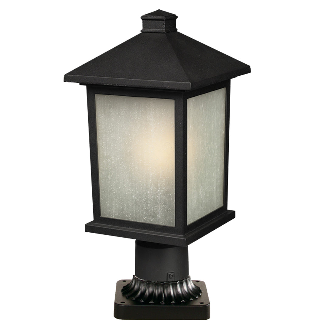 Holbrook One Light Outdoor Pier Mounted Fixture in Black - available from The Lighting Shoppe, trusted by Canadian homeowners