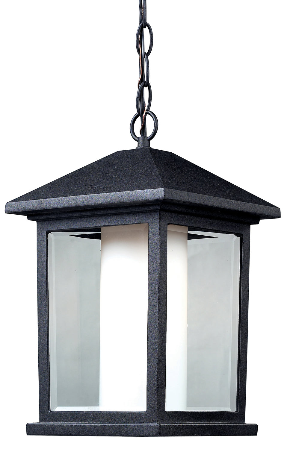 Mesa One Light Outdoor Chain Mount Ceiling Fixture in Black - available from The Lighting Shoppe, trusted by Canadian homeowners