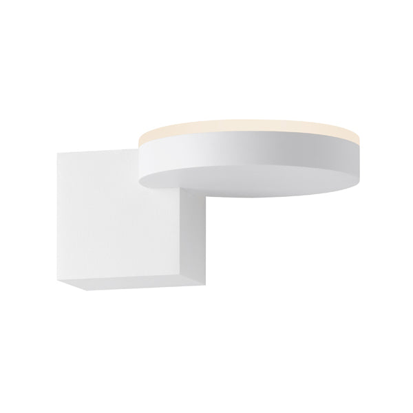 Disc-Cube LED Wall Sconce in Textured White - available from The Lighting Shoppe, trusted by Canadian homeowners
