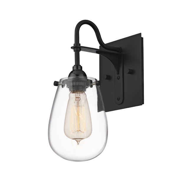 Chelsea One Light Wall Sconce in Satin Black - available from The Lighting Shoppe, trusted by Canadian homeowners