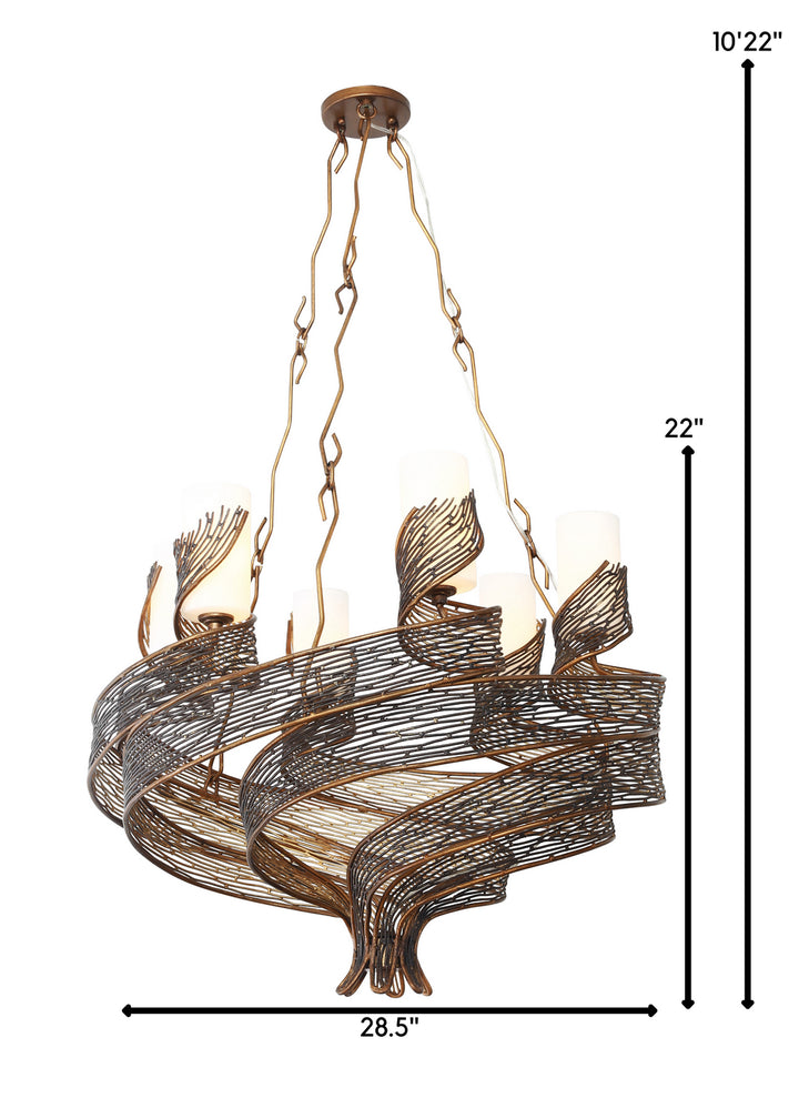 Varaluz - 240C06HO - Six Light Chandelier - Flow - Hammered Ore