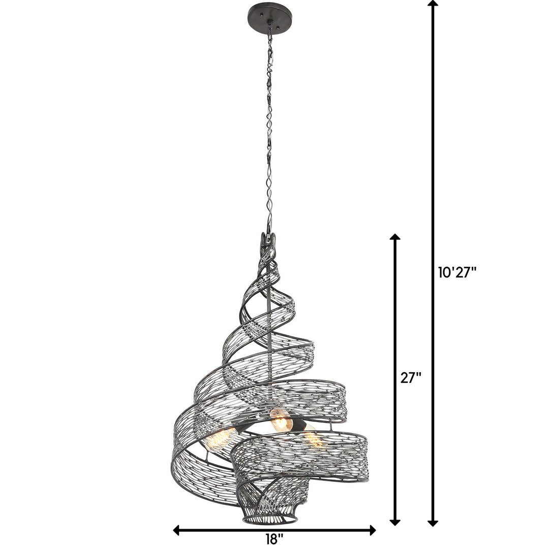 Varaluz - 240P03SL - Three Light Pendant - Flow - Steel