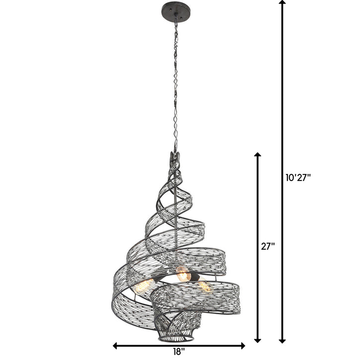 Varaluz - 240P03SL - Three Light Pendant - Flow - Steel