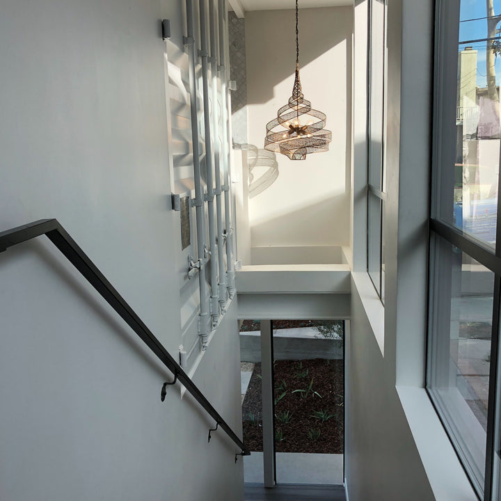 Varaluz - 240P06HO - Six Light Pendant - Flow - Hammered Ore