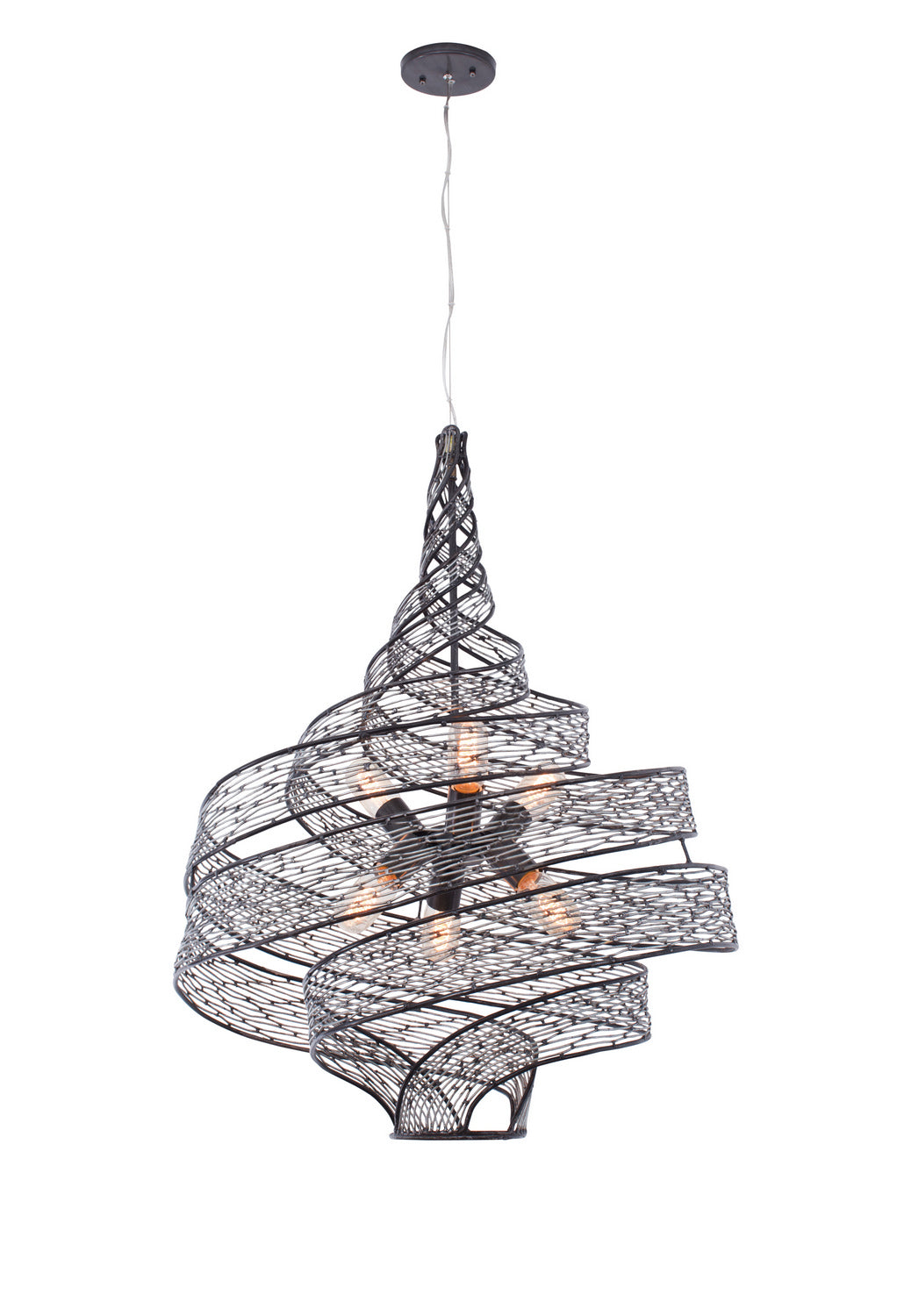 Varaluz - 240P06SL - Six Light Pendant - Flow - Steel