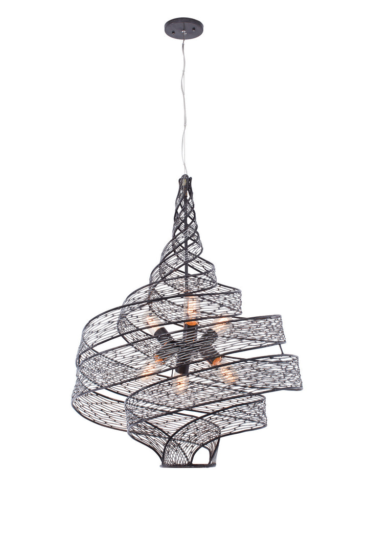 Varaluz - 240P06SL - Six Light Pendant - Flow - Steel