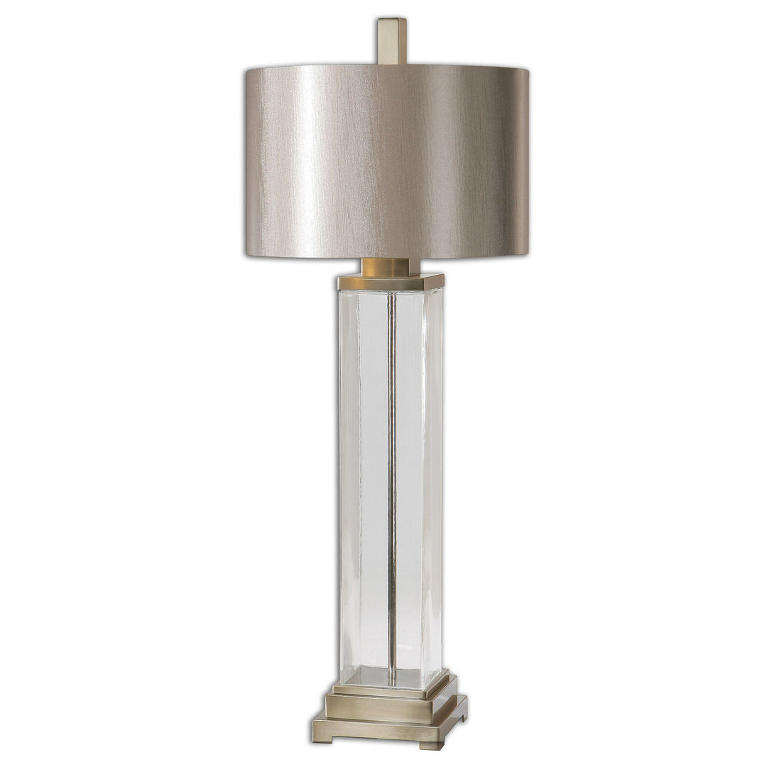Drustan One Light Table Lamp in Brushed Champagne - available from The Lighting Shoppe, trusted by Canadian homeowners