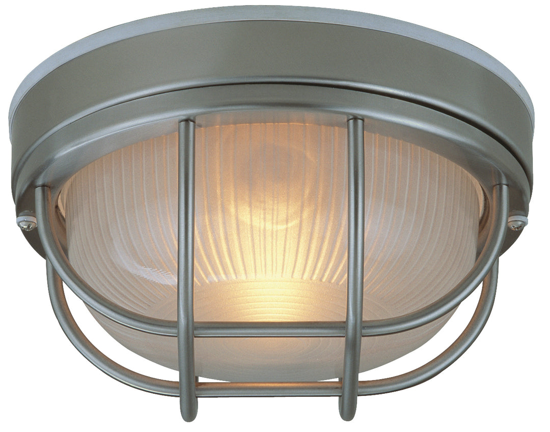 Bulkheads Oval and Round One Light Flushmount in Stainless Steel - available from The Lighting Shoppe, trusted by Canadian homeowners