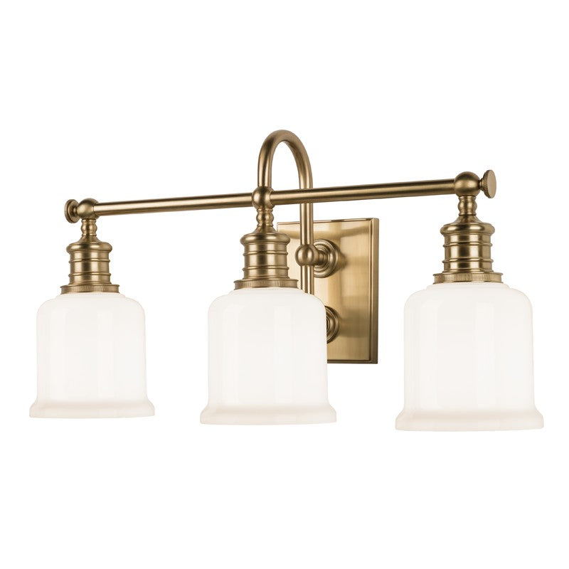 Hudson Valley Canada - 1973-AGB - Three Light Bath Bracket - Keswick - Aged Brass