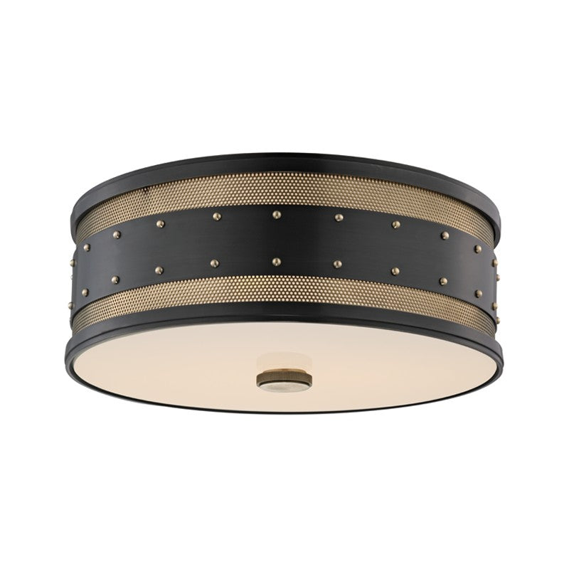 Hudson Valley Canada - 2206-AOB - Three Light Flush Mount - Gaines - Aged Brass/Old Bronze