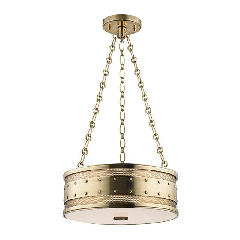 Hudson Valley Canada - 2216-AGB - Three Light Pendant - Gaines - Aged Brass